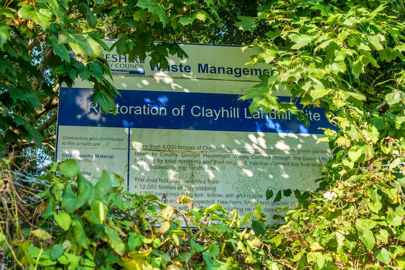 Sign at entrance to the Clayhill site
